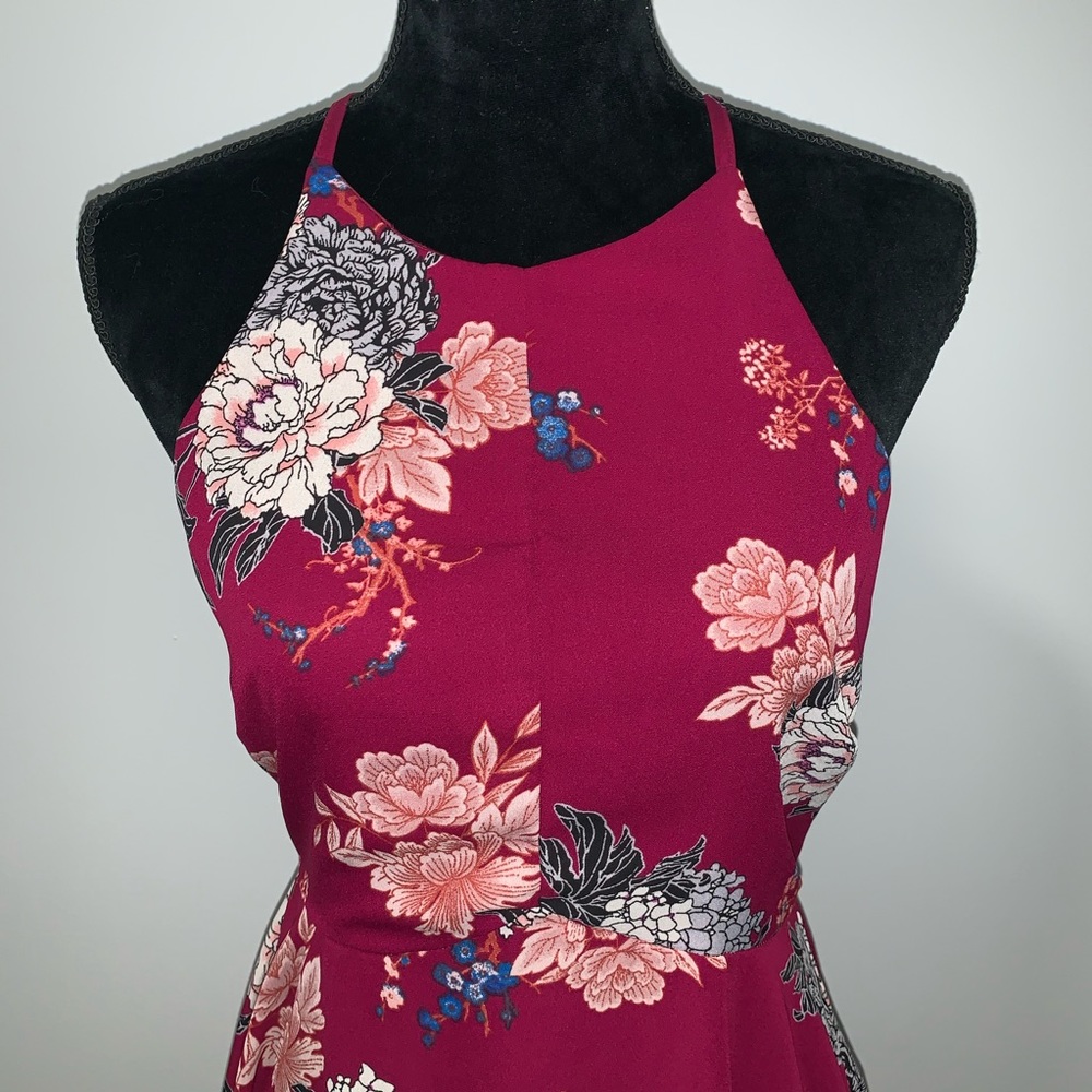 Bailey Blue floral swing dress chiffon material L - Picture 3 of 8